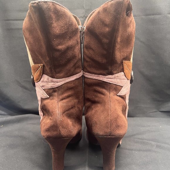 Vintage Women's Predictions Boho Suede Flower Side Zip boots size 9.5 - Picture 5 of 7